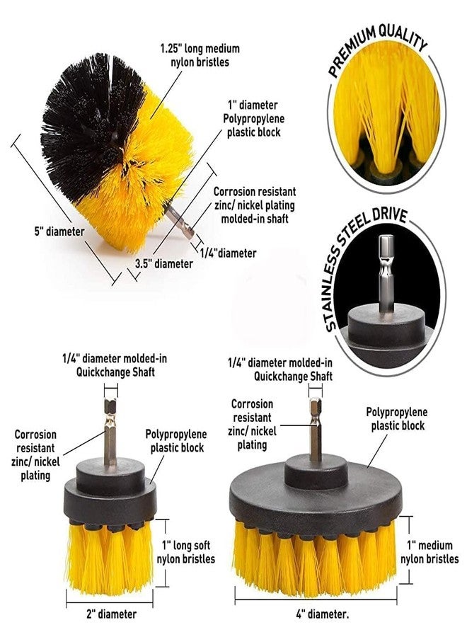 DARDRIS Power Drill Scrubber Brush Set 8PCS, Drill-Attachment Set, Scrubber Brush Scrub Pads for Bathroom Surfaces, Floor, Tub, Shower, Grout, Tile (Drilling-Machine NOT Included) - Image 2